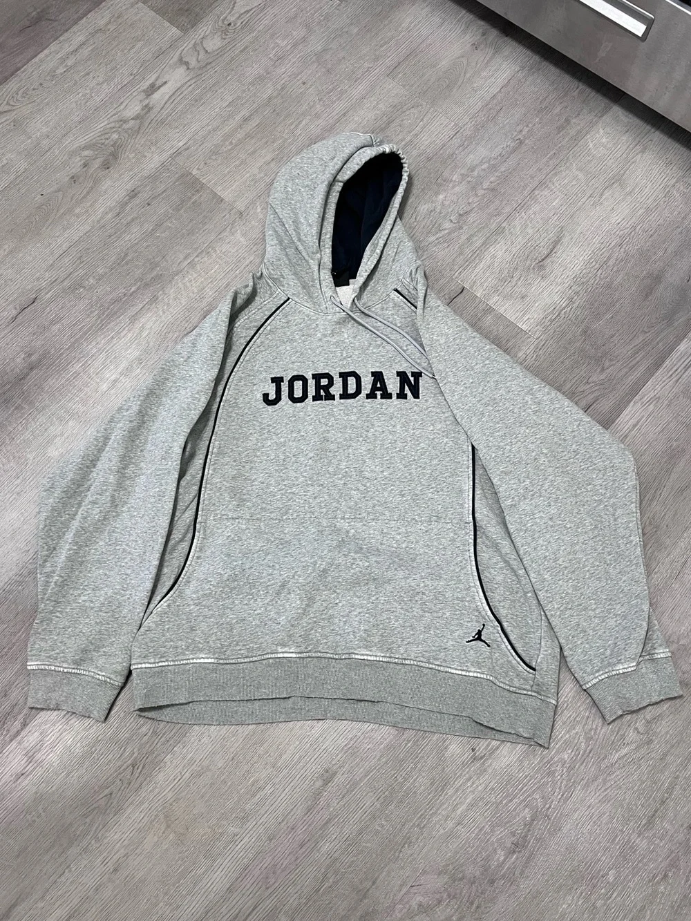 Jordan Heather Grey Pullover Hoodie with BLACK Logo